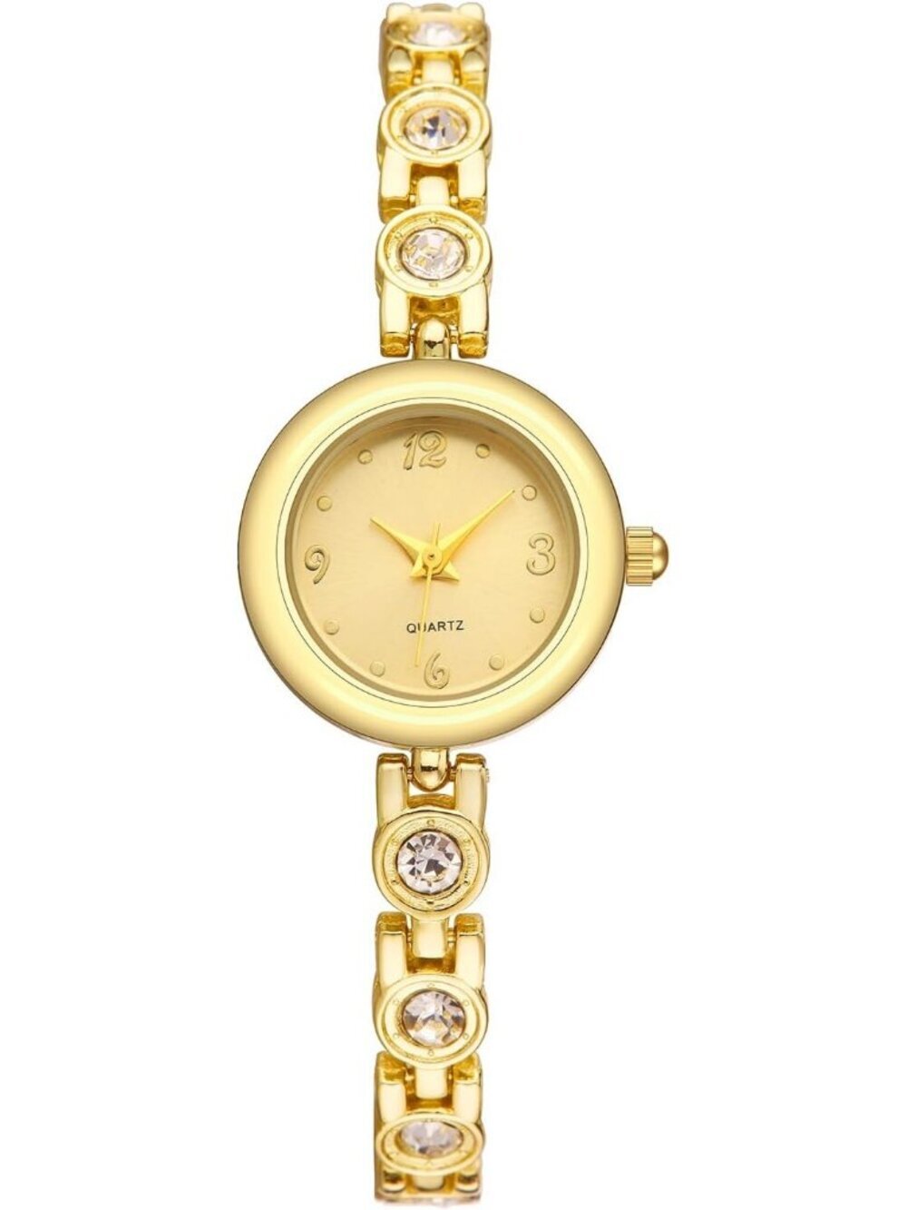 Women's All Gold Analog Quartz Relogio Feminino Waterproof Bracelet Wrist Watch